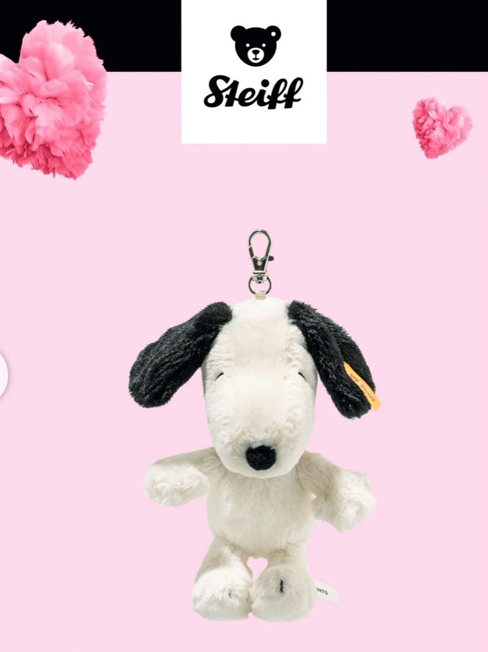 Steiff Snoopy Plush Key Ring - Picture 3 of 4